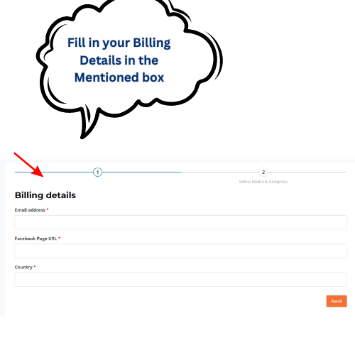 Fill Your Billing Details in the box